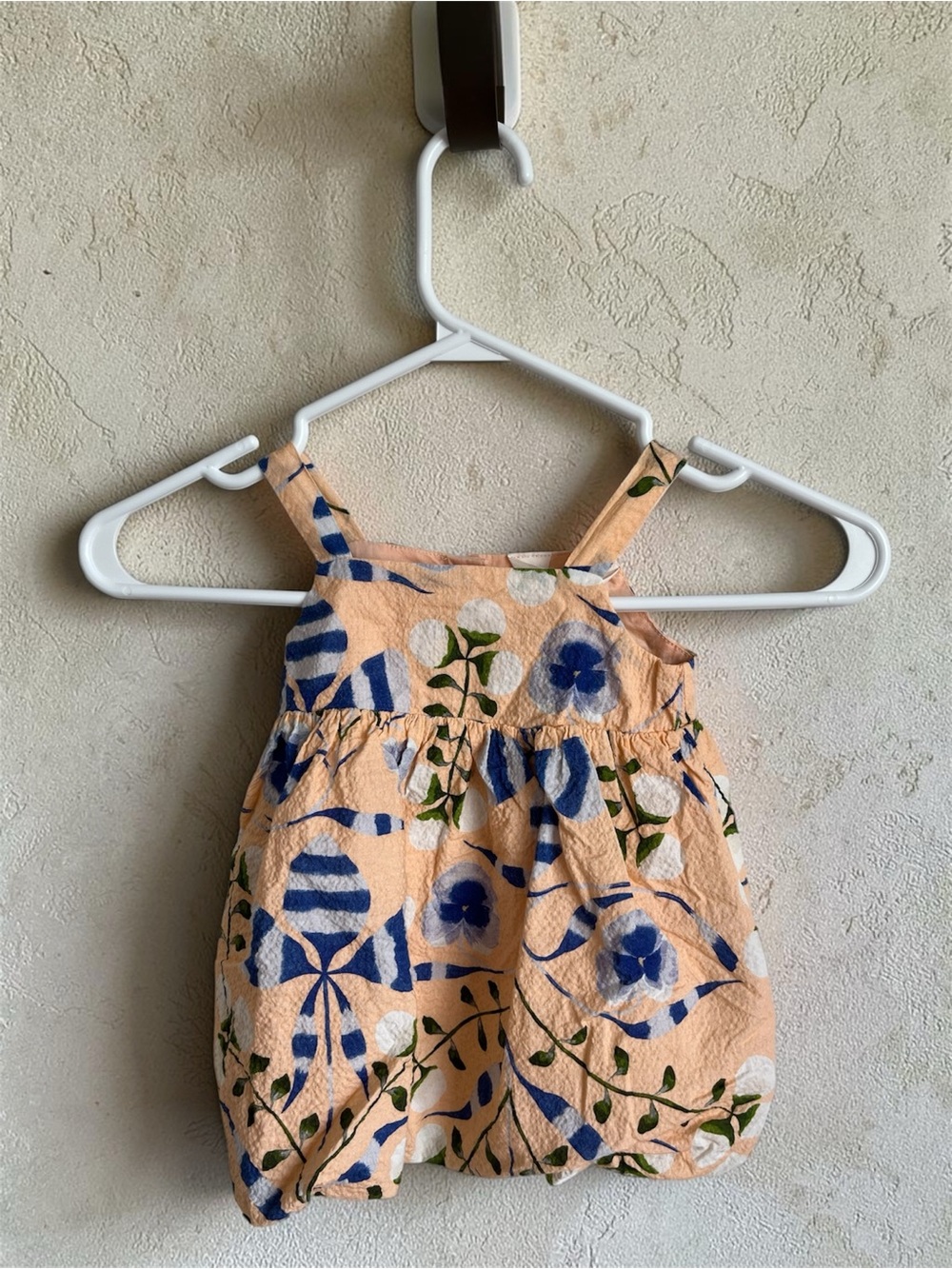 NWT H&M x Georgia Beaumont Floral Peach Baby Dress Size 4-6M